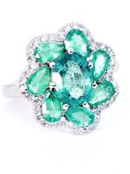 Ring Platina Smaragd - Diamant