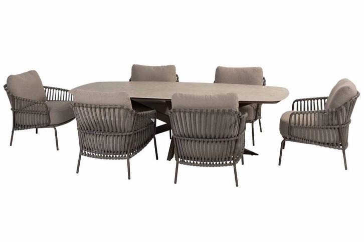 4 Seasons Outdoor Capalbio low dining tuinset terre met, Tuin en Terras, Tuinsets en Loungesets