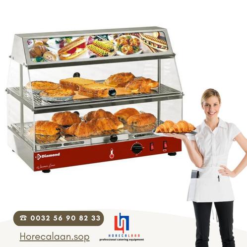 Vitrine chauffante avec bloc lumineux, 2 étages VLD2/R, Articles professionnels, Horeca | Équipement de cuisine, Neuf, dans son emballage