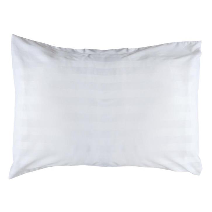 Taie dOreiller Blanc 65x90 + 20cm Rayures en Satin Tissé PC, Huis en Inrichting, Slaapkamer | Beddengoed, Overige kleuren, Nieuw
