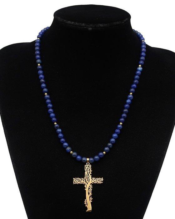 Lapis lazuli - Heilig Druïdenkruis van de Wereldboom -, Antiquités & Art, Antiquités | Livres & Manuscrits