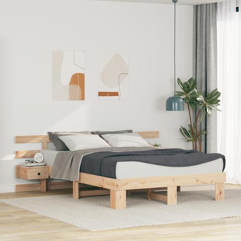 vidaXL Bedframe met lade Bruin 150 x 200 cm Massief, Huis en Inrichting, Slaapkamer | Bedden, Nieuw, Verzenden