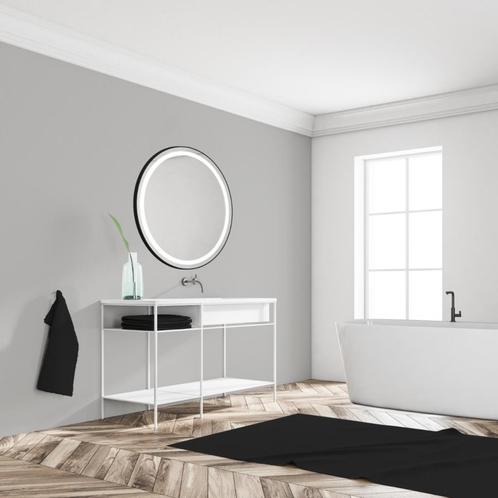 Led spiegel op maat - Rond - LED voor - Zwart kader, Huis en Inrichting, Woonaccessoires | Spiegels, Nieuw, Verzenden