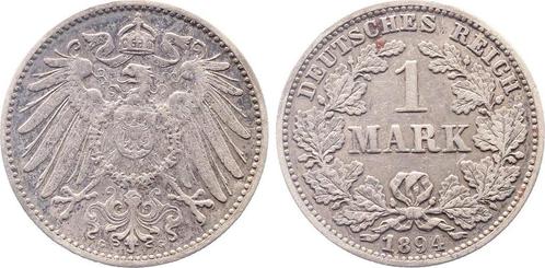 Duitsland 1 Mark 1894 G alte leichte Patina J 017 fast vo..., Postzegels en Munten, Munten | Europa | Niet-Euromunten, België