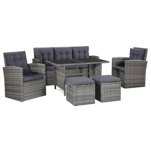 vidaXL Salon de jardin 6 pcs avec coussins rÃ©sine, Tuin en Terras, Tuinsets en Loungesets, Verzenden