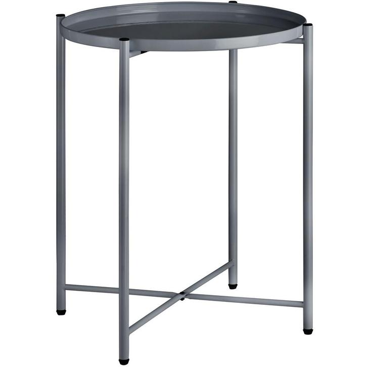 tectake Bijzettafel Chester 45,5x45,5x53cm - donkergrijs, Huis en Inrichting, Tafels | Bijzettafels, Verzenden