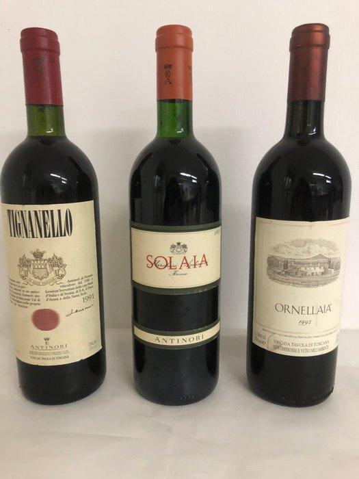 1993 Solaia, 1992 Tenuta Ornellaia & 1991 Tignanello -, Verzamelen, Wijnen