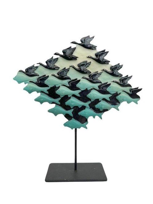 M.C. Escher (1898-1972) - Statuette, Air and Water - 19 cm -, Antiek en Kunst, Kunst | Designobjecten