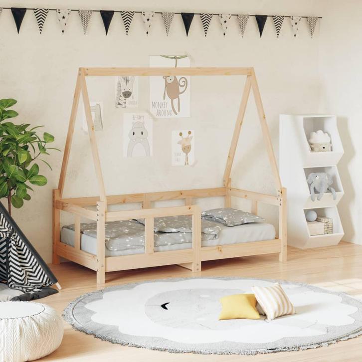 vidaXL Kinderbedframe 70x140 cm massief grenenhout, Kinderen en Baby's, Kinderkamer | Bedden, Nieuw, Verzenden