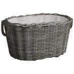 vidaXL Houtmand met handvatten 59x42x28 cm wilgenhout grijs, Jardin & Terrasse, Verzenden
