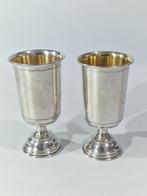 Beker (2) - .875 (84 Zolotniki) zilver - Palestijnse Joodse, Antiek en Kunst