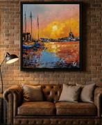 Laurent Pate (XX) - Au port coloré, Antiek en Kunst