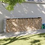 vidaXL Haardhoutopslag 300x45x100 cm gegalvaniseerd staal, Tuin en Terras, Verzenden