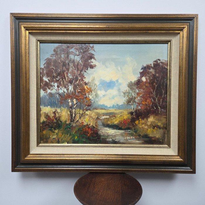 Jan Bévort (1917-1996) - Rustig herfstlandschap met beek, Antiek en Kunst, Kunst | Schilderijen | Klassiek