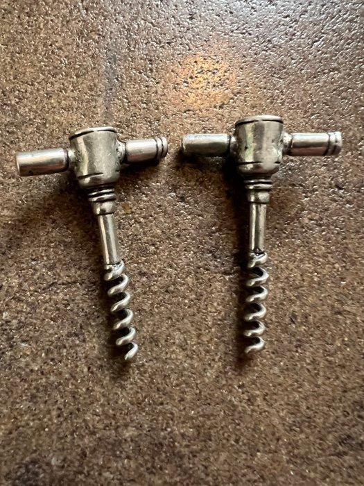 Flessenopener (2) - Zilver - 2 zilveren kurkentrekkers, Antiek en Kunst, Antiek | Zilver en Goud