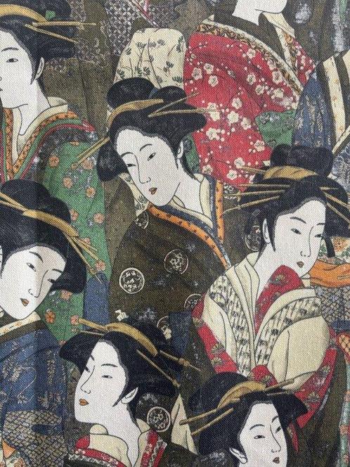 LA GEISHA EN AMOUR Tissu Exclusif Panama Poly Coton Motif, Antiek en Kunst, Antiek | Tapijten, Tafelkleden en Textiel