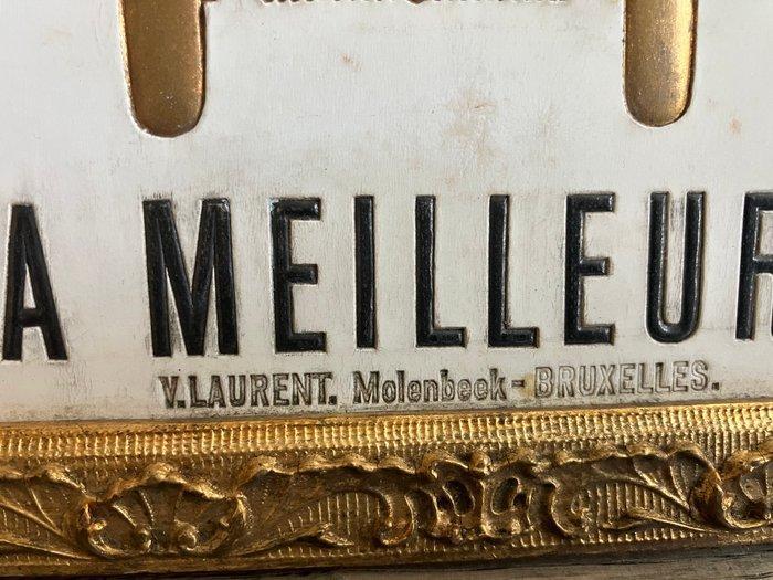 Reclamebord - Cigarette Moto-Club La Meilleure - Hars, Hout, Antiek en Kunst, Antiek | Wandborden en Tegels