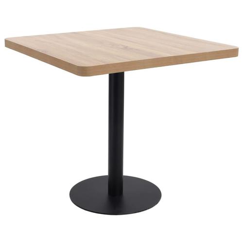 vidaXL Bistrotafel 80x80 cm MDF lichtbruin, Huis en Inrichting, Tafels | Eettafels, Nieuw, Verzenden