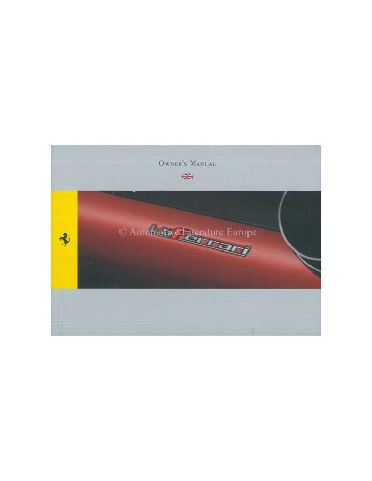 2013 FERRARI LAFERRARI INSTRUCTIEBOEKJE ENGELS, Auto diversen, Handleidingen en Instructieboekjes, Ophalen of Verzenden