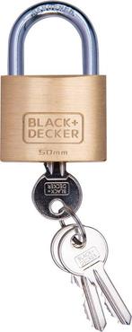 2dekans | BLACK+DECKER Hangslot met Sleutel - 50mm - Incl. 3, Ophalen of Verzenden, Nieuw