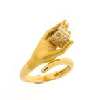Vintage gouden ring met diamanten 0,20 ct. | Carrera y Ca..., Ophalen of Verzenden