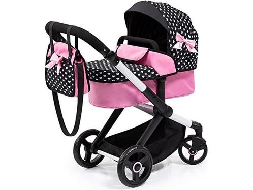 Bayer Design - Poppenwagen XEO in zwart, wit/roze, Kinderen en Baby's, Speelgoed | Poppen, Zo goed als nieuw, Verzenden