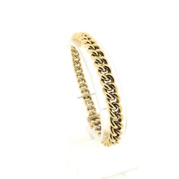 Massief gouden gourmetschakel armband | 18 cm beschikbaar voor biedingen
