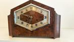 Klok - Art Deco -Bauhaus -coromandel- wortelnoten -chrome -, Antiek en Kunst