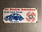 Geëmailleerd bord kdf wagen - World War II - Emaille plaat -, Antiek en Kunst