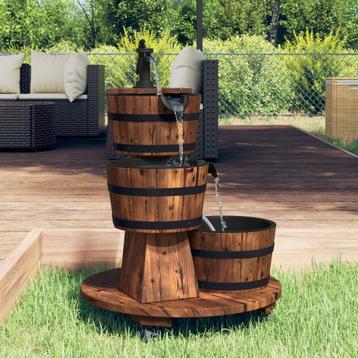 vidaXL Waterfontein met pomp en wieltjes 55x55x80 cm massief, Verzenden, Nieuw