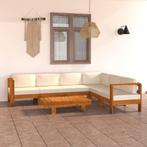 vidaXL 7-delige Loungeset met crèmewitte kussens acaciahout, Tuin en Terras, Tuinsets en Loungesets, Verzenden, Nieuw, Loungeset