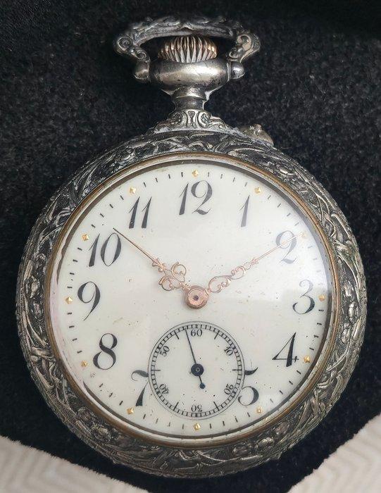Reloj de bolsillo antiguo bañado en plata famoso medallista, Handtassen en Accessoires, Horloges | Heren