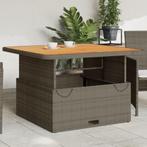vidaXL Tuintafel 110x110x71 cm poly rattan en acaciahout, Tuin en Terras, Tuintafels, Verzenden, Nieuw