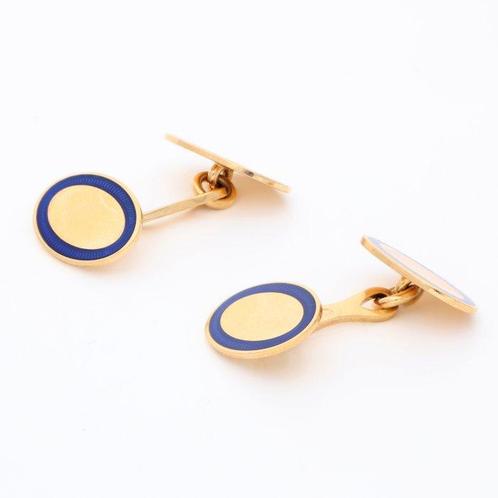 Boutons de manchette - 18 carats Or jaune, Handtassen en Accessoires, Antieke sieraden