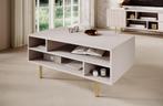 Meubella Salontafel Nicola beige goud 100 cm, 50 tot 100 cm, Minder dan 50 cm, Nieuw, Verzenden