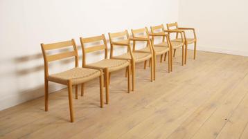 6 x Eetkamerstoelen | Niels Otto Møller | Model 84 &amp; 67 beschikbaar voor biedingen