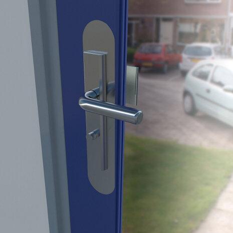 SecuMax rvs anti-manipulatie plaat SKG 225 mm, Doe-het-zelf en Bouw, Hang- en Sluitwerk, Klink of Kruk, Nieuw, Overige materialen