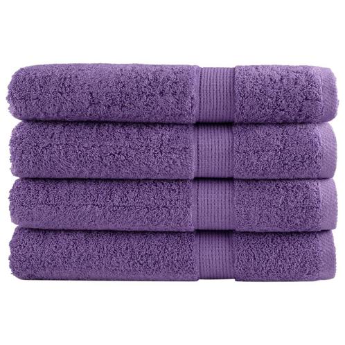 vidaXL Handdoeken SOLUND 4 st 600 g/m² 100x200 cm paars, Maison & Meubles, Salle de bain | Linge de bain & Accessoires, Envoi