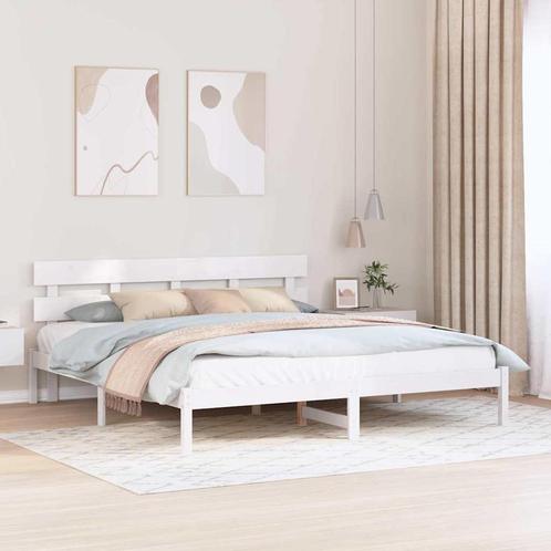 vidaXL Bedframe Wit 180 x 200 cm Massief grenenhout, Huis en Inrichting, Slaapkamer | Bedden, Nieuw, Verzenden