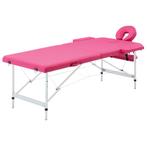 vidaXL Massagetafel inklapbaar 2 zones aluminum roze, Sport en Fitness, Verzenden, Nieuw