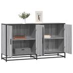 vidaXL Dressoir 134x35x76 cm bewerkt hout grijs sonoma, Verzenden, Nieuw