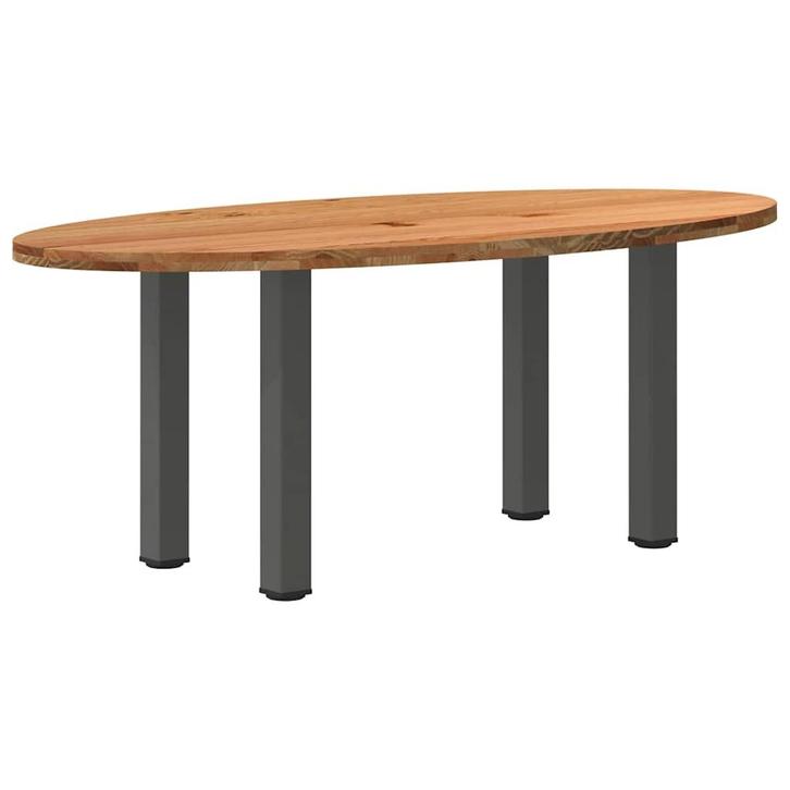 vidaXL Eettafel 200x100x74 cm ovaal massief eikenhout, Huis en Inrichting, Tafels | Eettafels, Nieuw, Verzenden