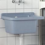 vidaXL Wasbak wandgemonteerd 50x35x24 cm hars grijs, Huis en Inrichting, Verzenden, Nieuw