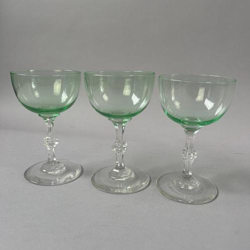 Portglas - Uranium kelk kristallen portglazen met, Antiek en Kunst, Antiek | Glaswerk en Kristal