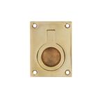 Luikring rechthoekig 65 x 49mm messing gelakt, Doe-het-zelf en Bouw, Hang- en Sluitwerk, Ophalen of Verzenden, Nieuw, Koper of Messing
