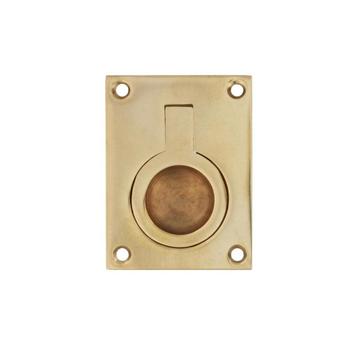 Luikring rechthoekig 65 x 49mm messing gelakt beschikbaar voor biedingen
