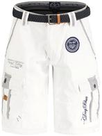 Geographical Norway Heren Bermuda Met Riem Paillette Wit, Verzenden, Nieuw