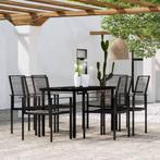 vidaXL 7-delige Tuinset zwart, Verzenden, Nieuw, Tuinset