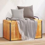 vidaXL Kussenbox 85x45x45/53 cm massief acaciahout en staal, Verzenden, Nieuw