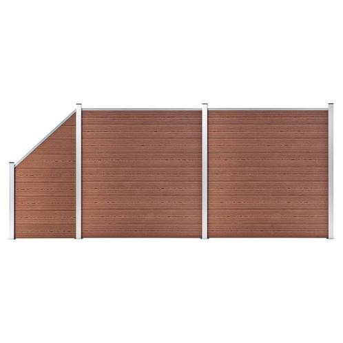 vidaXL Schuttingset 2 vierkant en 1 schuin 446x186 cm HKC, Tuin en Terras, Tuinhekken en Hekwerk, Nieuw, Verzenden